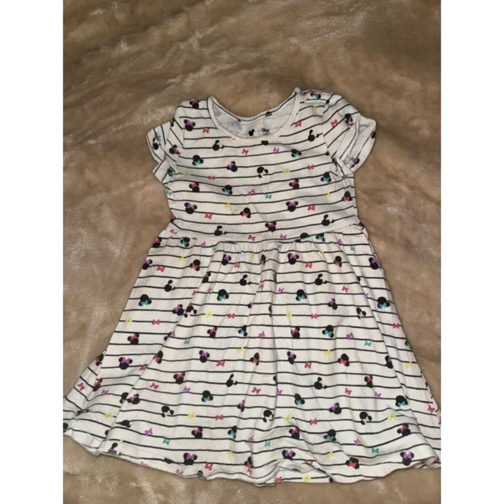 Disney Jumping Beans Minnie Mouse Striped Dress Girls 3T White Black Limited Ed